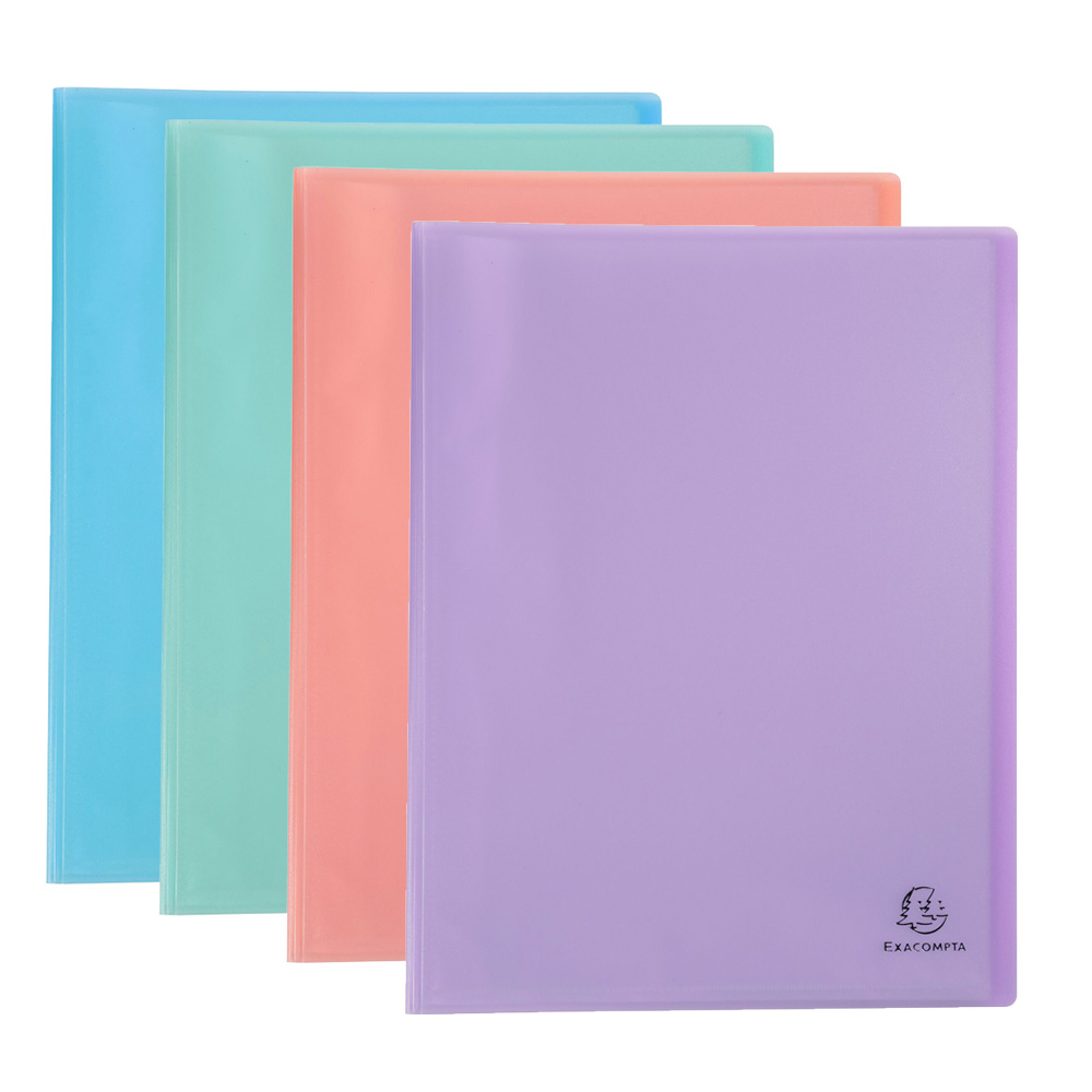 Protège-documents A4 Exacompta Chromaline Pastel - 80 Vues (40 Pochettes) - Couleur Corail - Classement Et Rangement - 10